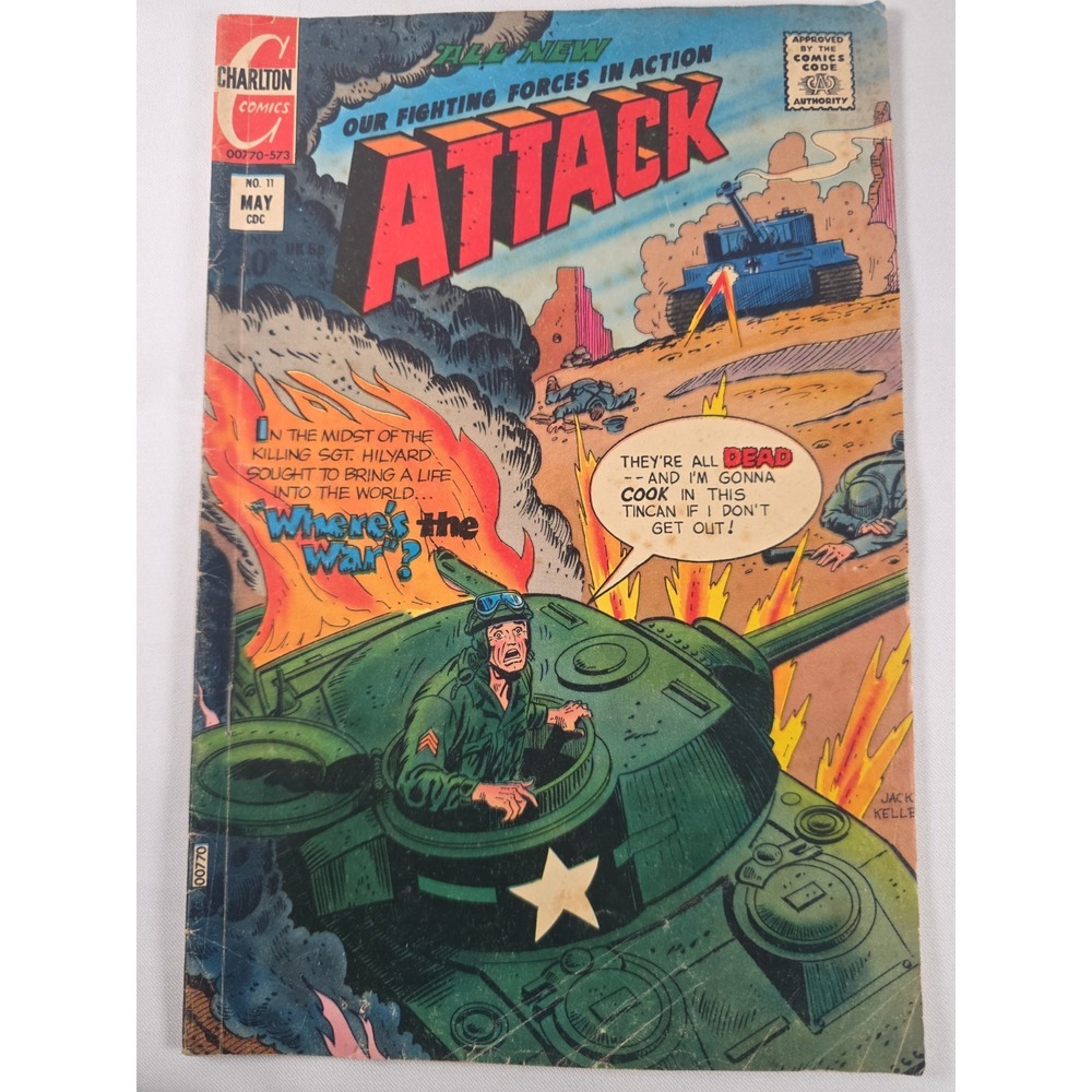 Attack #11 Charlton Comics May 1973 Vintage War Comic Where's the War? Tank